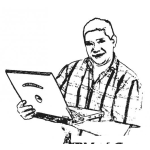 Dibujo para colorear colorear hombre con laptop
