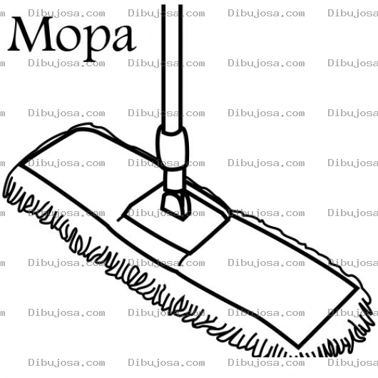 Dibujo para colorear Mopa Dibujo De Trapeador De Piso Para Pintar Y Colorear
