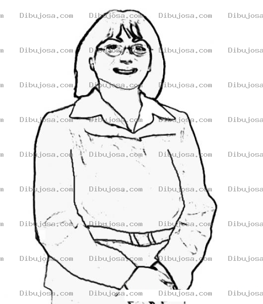 Dibujo para colorear colorear maestra con lentes
