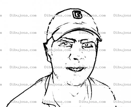 Dibujo para colorear colorear muchacho con gorra