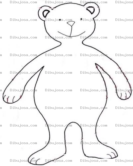 Dibujo para colorear Dibujo De Osito Gordito Para Pintar Y Colorear Oso Parado