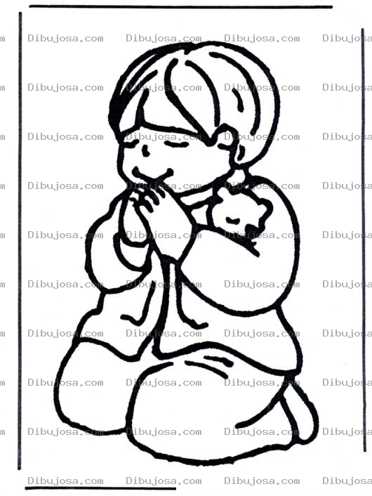 Dibujo para colorear Oracion Dibujo De Nino Orando Antes De Dromir Para Pintar Y Colorear