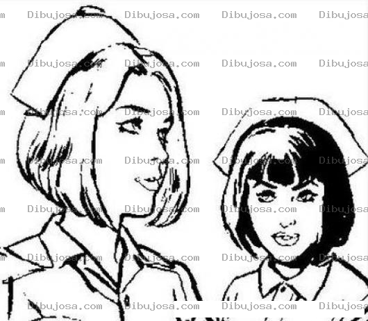 Dibujo para colorear Enfermeras Dibujo De Dos Enfermeras Jovenes Y Bonitas Para Pintar Y Colorear A Una Rubia Y Otra Morena