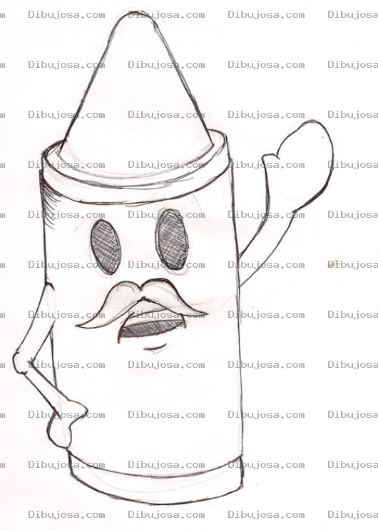 Dibujo para colorear Crayones De Cera Dibujo De Crayon Gastado Y Viejito Para Pintar Y Colorear Crayon Viejo Con Bigotes