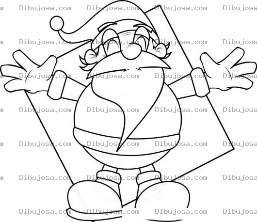 Dibujo para colorear Dibujo De Santa Claus Con Los Brazos Abiertos Para Pintar Y Colorear Al Viejito Pascuero Santaclaus Gordito Y Bonachon Para Una Tarjeta De Feliz Navidad