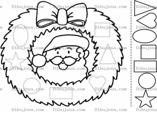 Dibujo para colorear Dibujo De La Cara De Santa Para Imprimir Con Figuras Para Recortar Y Colorear Ideal Para Una Tarjetita De Navidad