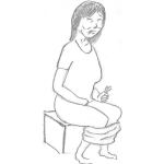 Dibujo para colorear Necesidades Fisiologicas Dibujo De Mujer En Letrina O Pozo Ciego Defecando Con Dolor De Estomago Para Pintar Y Colorear