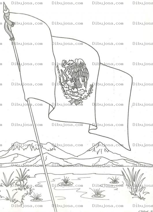 Dibujo para colorear Banderademexico Dibujo De La Bandera De Mexico Para Imprimir Pintar Y Colorear La Bandera Mexicana