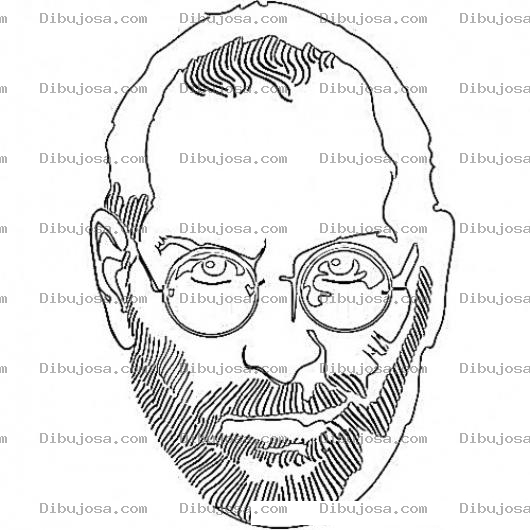 Dibujo para colorear Stevejobs Dibujo De La Cara De Steve Jobs Fundador De MAC Para Pintar Y Colorear