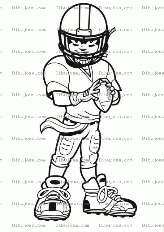 Dibujo para colorear Dibujo De Chico Futbolista Con Casco Y Vestuario De Futbol Americano Para Pintar Y Colorear