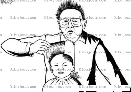 Dibujo para colorear Barberia Dibujo De Peluquero Peinando A Un Nino Con El Pelo Parado Para Pintar Y Colorear