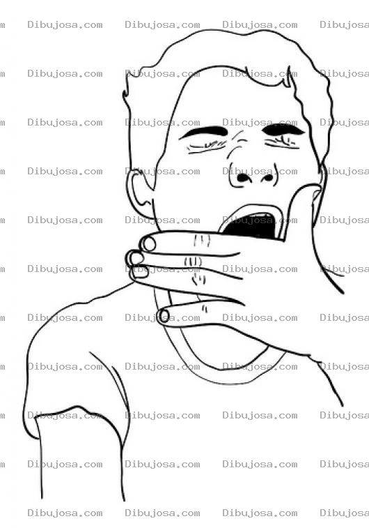 Dibujo para colorear Bostezo Bostezar Dibujo De Hombre Bostezando Cansado Con Mucho Sueno Y Con Ganas De Dormir Para Pintar Y Colorear