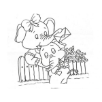 Dibujo para colorear Abrazo De Elefantes Para Pintar Y Colorear Dibujo De Dos Elefantitos Carinosos
