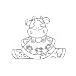 Dibujo para colorear Dibujo De Vaquita Con Vestido Para Pintar Y Colorear Vaquita Feliz