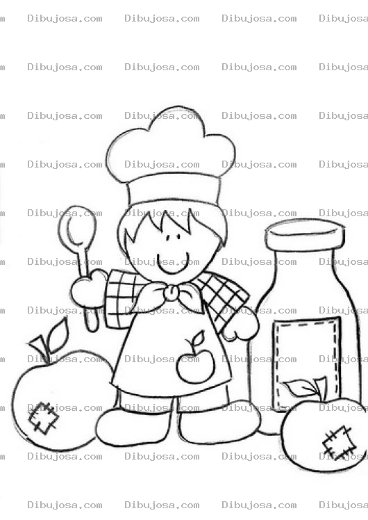 Dibujo para colorear Dibujo De Cocinerito Para Pintar Y Colorear Cocinero De Precious Moments