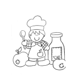 Dibujo para colorear Dibujo De Cocinerito Para Pintar Y Colorear Cocinero De Precious Moments