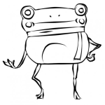 Dibujo para colorear Dibujo De Rana Con Bufanda Para Pintar Y Colorear