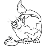 Dibujo para colorear Dibujo De Gato Gordo Y Obeso Para Pintar Y Colorear