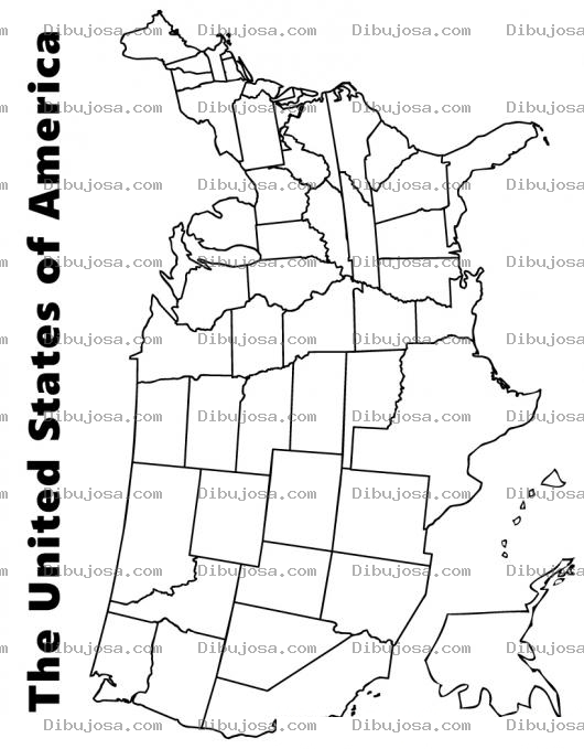 Dibujo para colorear Colorear Mapa de los Estados Unidos