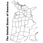 Dibujo para colorear Colorear Mapa de los Estados Unidos