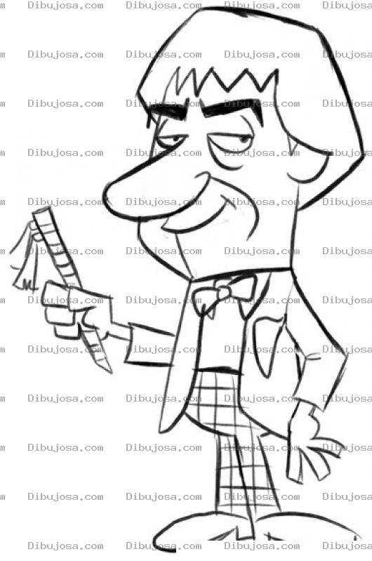 Dibujo para colorear Dibujo De Profesor Con Pantalon Cuadriculado Para Pintar Y Colorear Pantalon De Cuadros