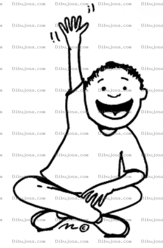Dibujo para colorear Dibujo Para Colorear A Un Nino Levantando La Mano Para Preguntar Algo
