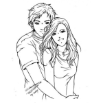 Dibujo para colorear Dibujo De Novio Abrazando A Su Novia Por Atras Para Pintar Y Colorear Novios Abrazados