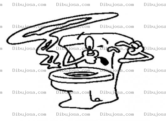 Dibujo para colorear Inodoro Con Mal Olor Para Pintar Y Colorear Dibujo De Tasa De Bano O Retrete Sucio Hediondo Y Apestoso
