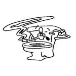 Dibujo para colorear Inodoro Con Mal Olor Para Pintar Y Colorear Dibujo De Tasa De Bano O Retrete Sucio Hediondo Y Apestoso