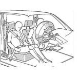 Dibujo para colorear Bolsas De Aire De Carros Dibujo De Prueba De Accidente Automovilistico Con Bolsa De Aire Reventada Y Cinturon De Seguridad Activado Para Pintar Y Colorear