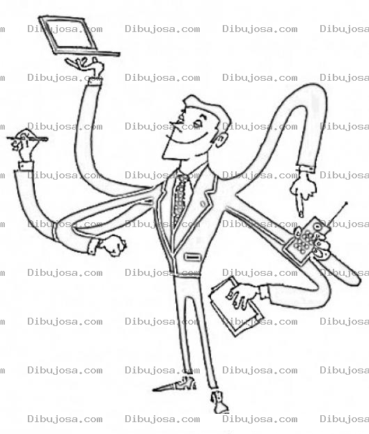 Dibujo para colorear Hombre Pulpo Dibujo De Hombre Con 6 Brazos Para Pintar Y Colorear Hombrepulpo