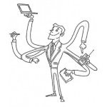 Dibujo para colorear Hombre Pulpo Dibujo De Hombre Con 6 Brazos Para Pintar Y Colorear Hombrepulpo