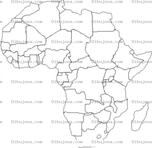 Dibujo para colorear Colorear Mapa de Africa con todos sus paises