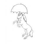 Dibujo para colorear Dibujo De Caballo Con Sombrilla Para Pintar Y Colorear
