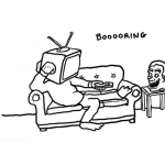 Dibujo para colorear Dibujo De Televisor Con Control Remoto Para Pintar Y Colorear
