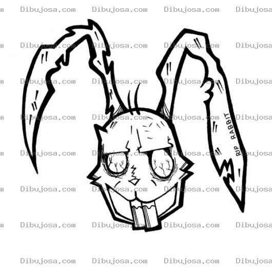 Dibujo para colorear Conejo Tenebroso Para Pintar Y Colorear Conejo Sombi
