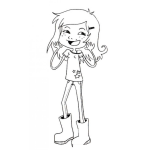 Dibujo para colorear Nina Con Botas Para Pintar Y Colorear