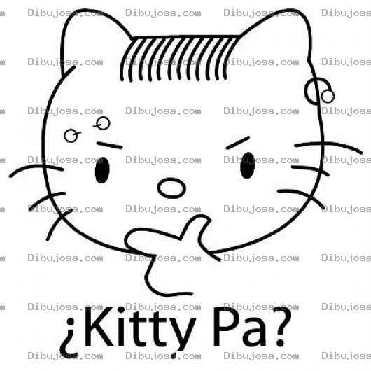 Dibujo para colorear Dibujo De Hello Kitty Pensativa Para Pintar Y Colorear