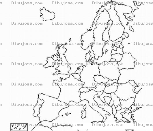 Dibujo para colorear Colorear Mapa de Europa
