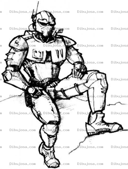 Dibujo para colorear Dibujo De Robot Descansando Para Pintar Y Colorear