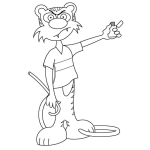 Dibujo para colorear Dibujo De Tigre Enojado Con Un Zipo Para Pintar Y Colorear