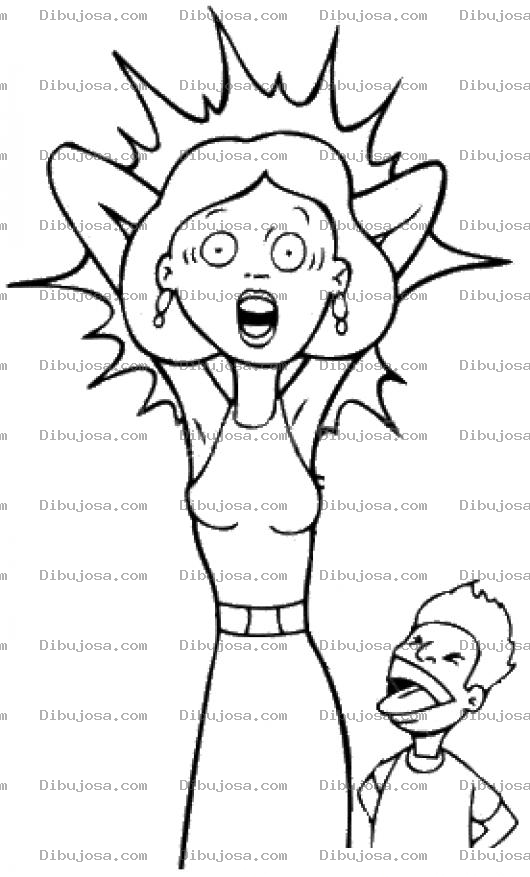Dibujo para colorear Susto Dibujo De Mujer Asustada Por Un Nino Para Pintar Y Colorear Asuston
