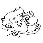 Dibujo para colorear Dibujo De Chico Sordo Tratando De Escuchar Para Pintar Y Colorear