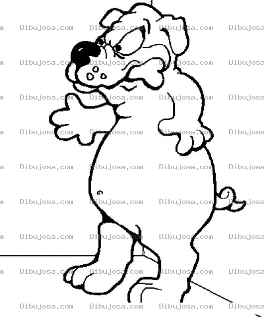 Dibujo para colorear Dibujo De Perro Parado Con Hueso En La Boca Para Pintar Y Colorear