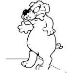 Dibujo para colorear Dibujo De Perro Parado Con Hueso En La Boca Para Pintar Y Colorear