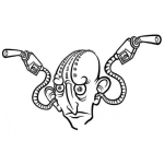 Dibujo para colorear Dibujo De La Cara De Dhalsim Con Mangeras De Gasolinera En Las Orejas Para Pintar Y Colorear A Dalsim Cabeza De Gasolina
