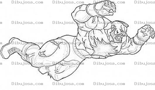 Dibujo para colorear Zangief Peleador De Streetfighet Para Pintar Y Colorear Dibujo De Sanyef