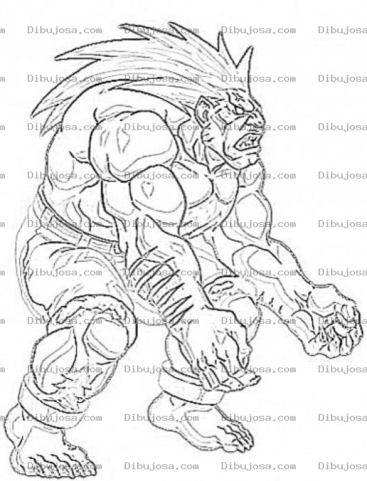 Dibujo para colorear Blanka Streetfigher Coloring Page Para Pintar Y Colorear Dibujo De Blanca De Street Fighter