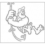 Dibujo para colorear Dibujo De Tarzan Para Pintar Y Colorear A Tarzan Colgando De Una Leana