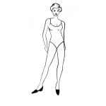 Dibujo para colorear Dibujo De Mujer Modelando En Calzoneta De 1 Pieza Para Pintar Y Colorear